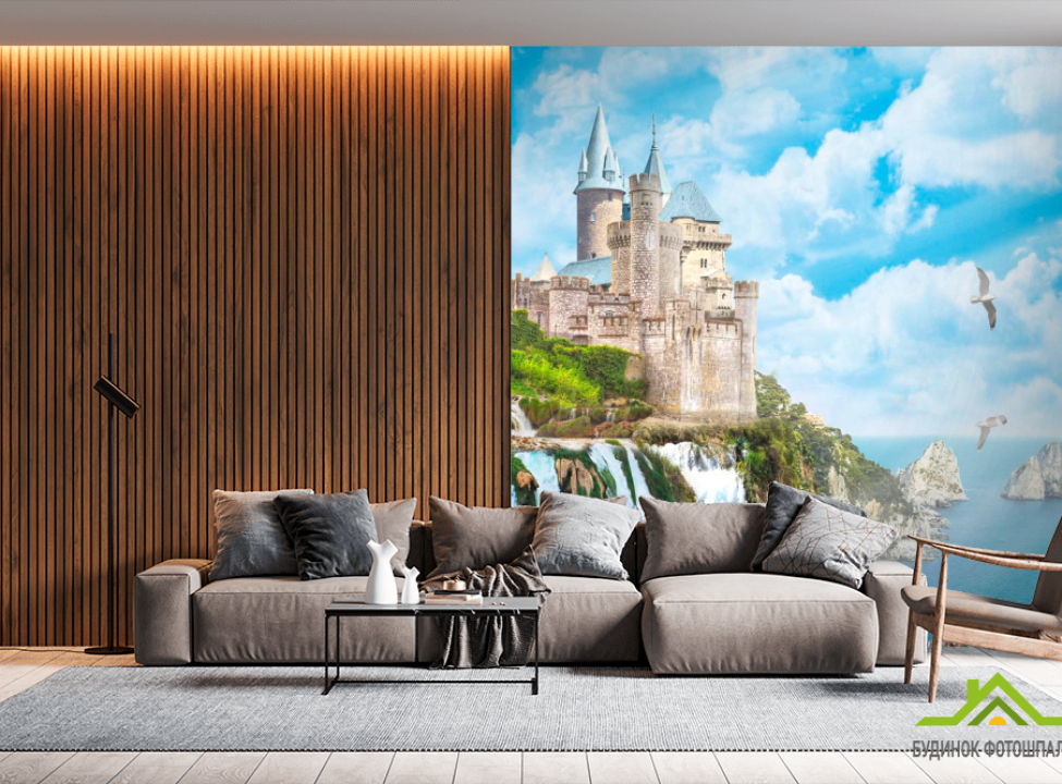 выбрать Фотошпалери Чайки, небо, замок Фотошпалери Фрески на стіну