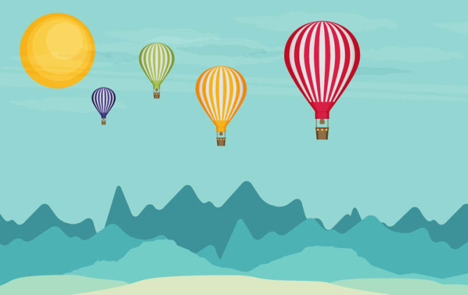 Фотообои воздушные шары