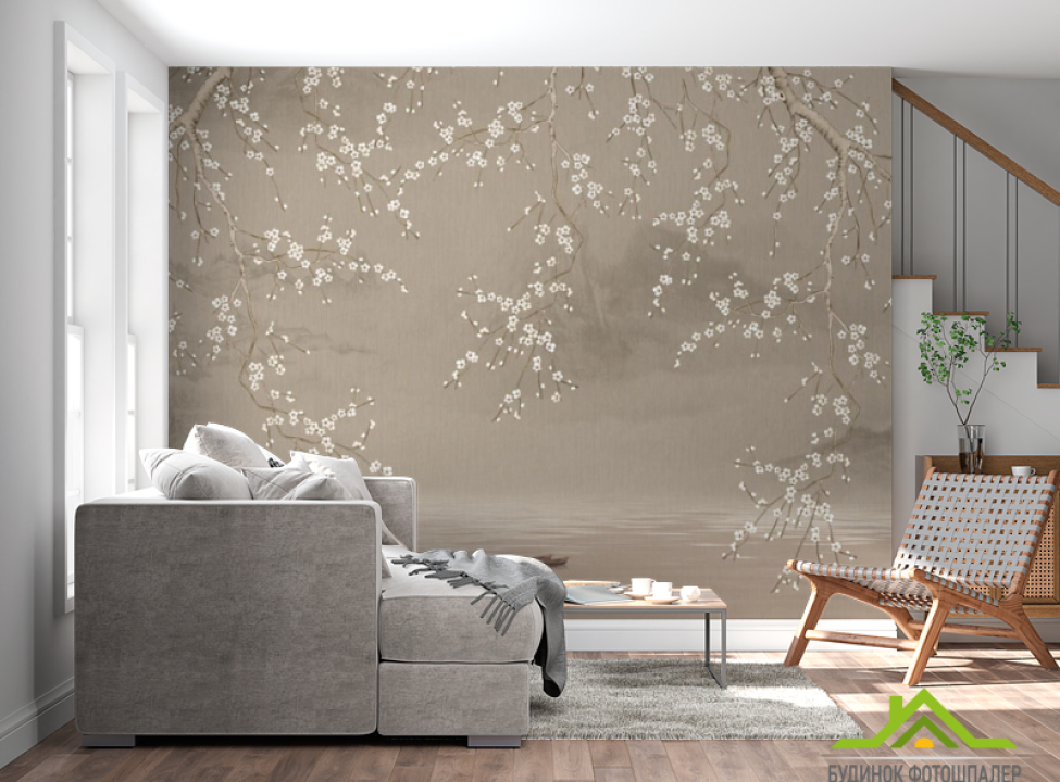 выбрать Фотошпалери гілки в япоському стилі Фотообої по стилю на стіну