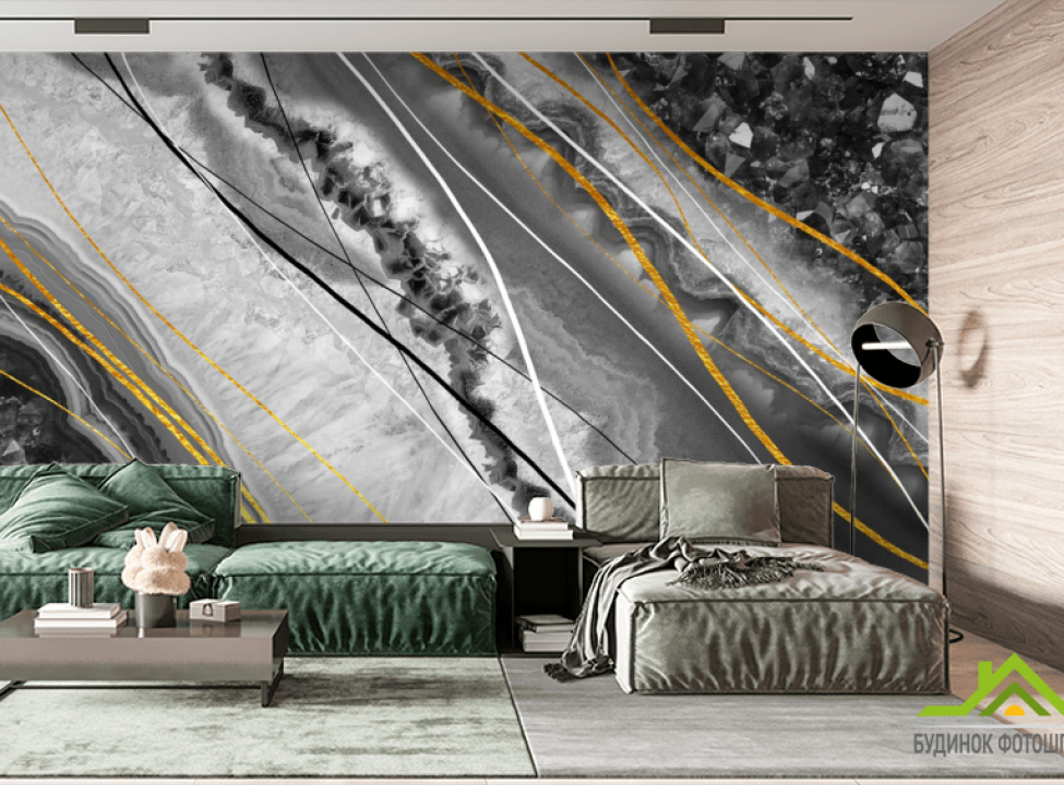 выбрать Фотообои чёрный мрамор Фотообои с золочением на стену