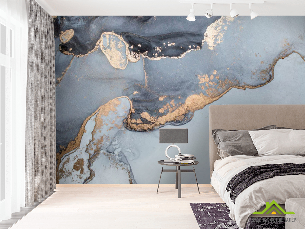 Фотошпалери Сіро-блакитний флюїд