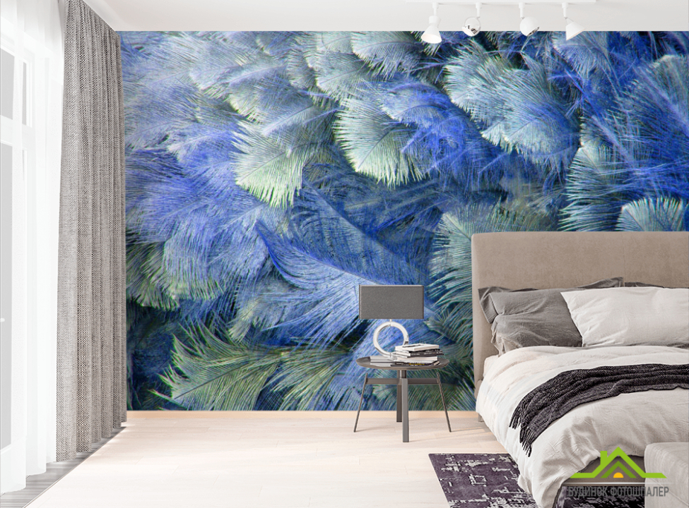 выбрать Фотошпалери Сині пір'я Фотошпалери пір'я на стіну