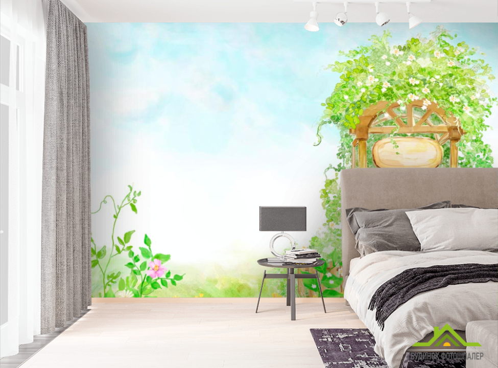 выбрать Фотошпалери Арка з квітами Фотошпалери Ілюстрації на стіну