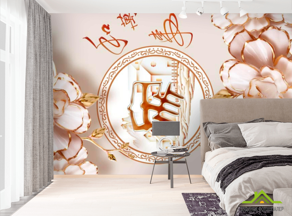 выбрать Фотообои Фарфоровые 3д цветы Фотообои Восточный стиль на стену