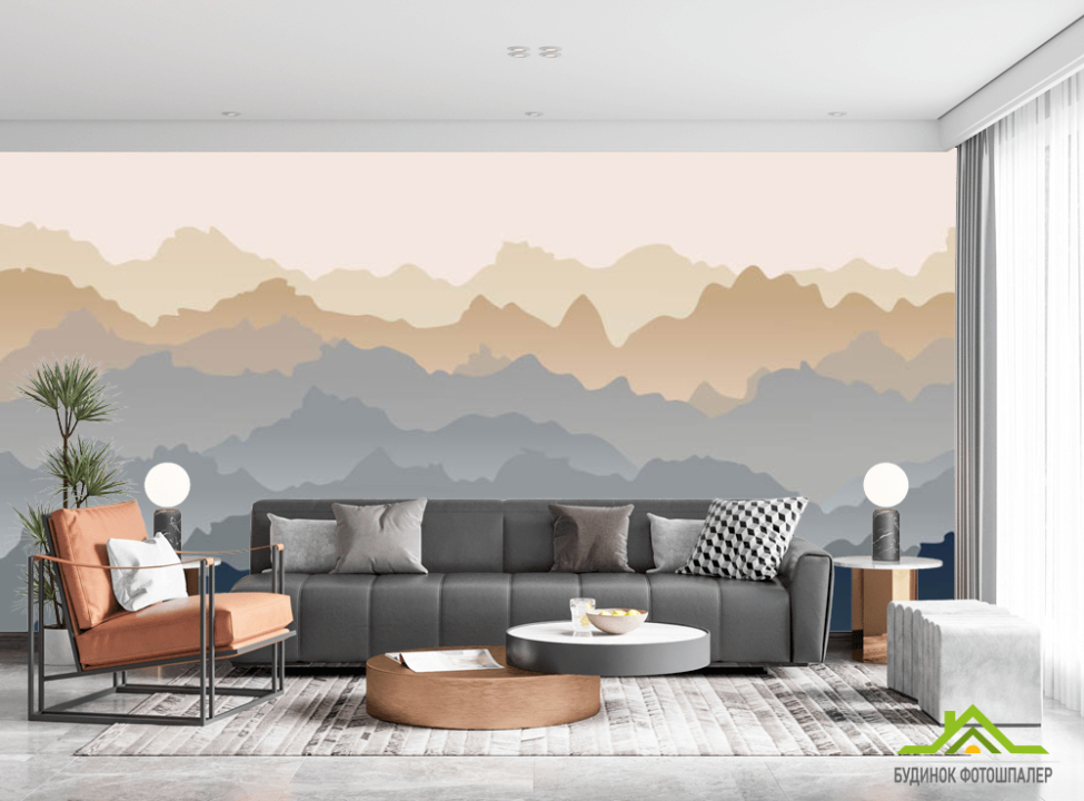 выбрать Фотообои Горы абстрактные 3д эффект Фотообои Абстракция на стену