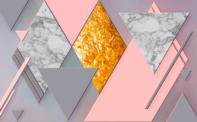 Фотошпалери Рожево-сіра геометрія