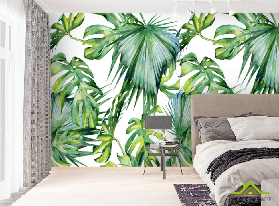 выбрать Фотошпалери Тропічний принт Фотошпалери тропічні листя на стіну