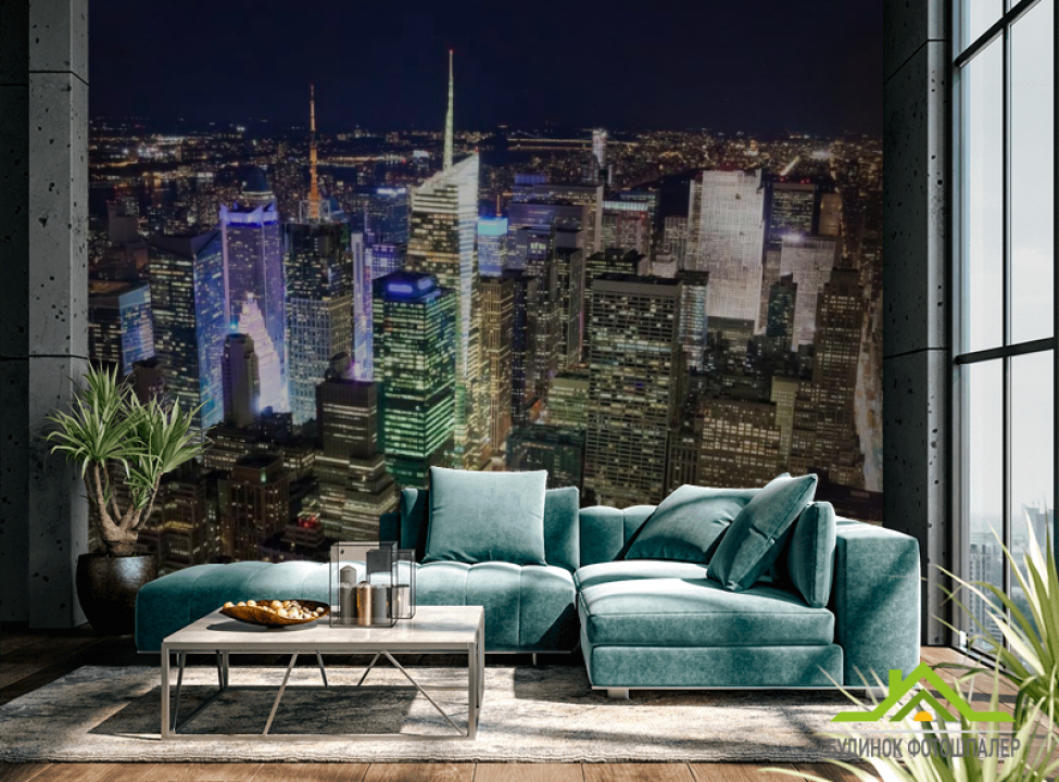 выбрать Фотошпалери Нічні верхівки будинків Фотошпалери Місто на стіну