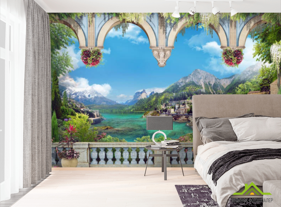 выбрать Фотошпалери Вид на пейзажні гори Фотошпалери Фрески на стіну