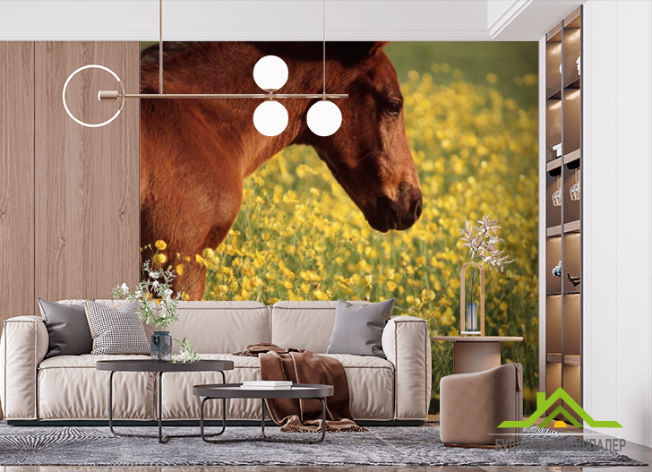 Фотошпалери Кінь на лузі