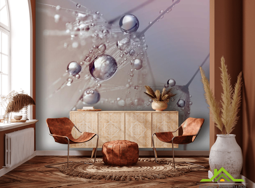 выбрать Фотообои капли на одуванчике Фотообои Одуванчики на стену