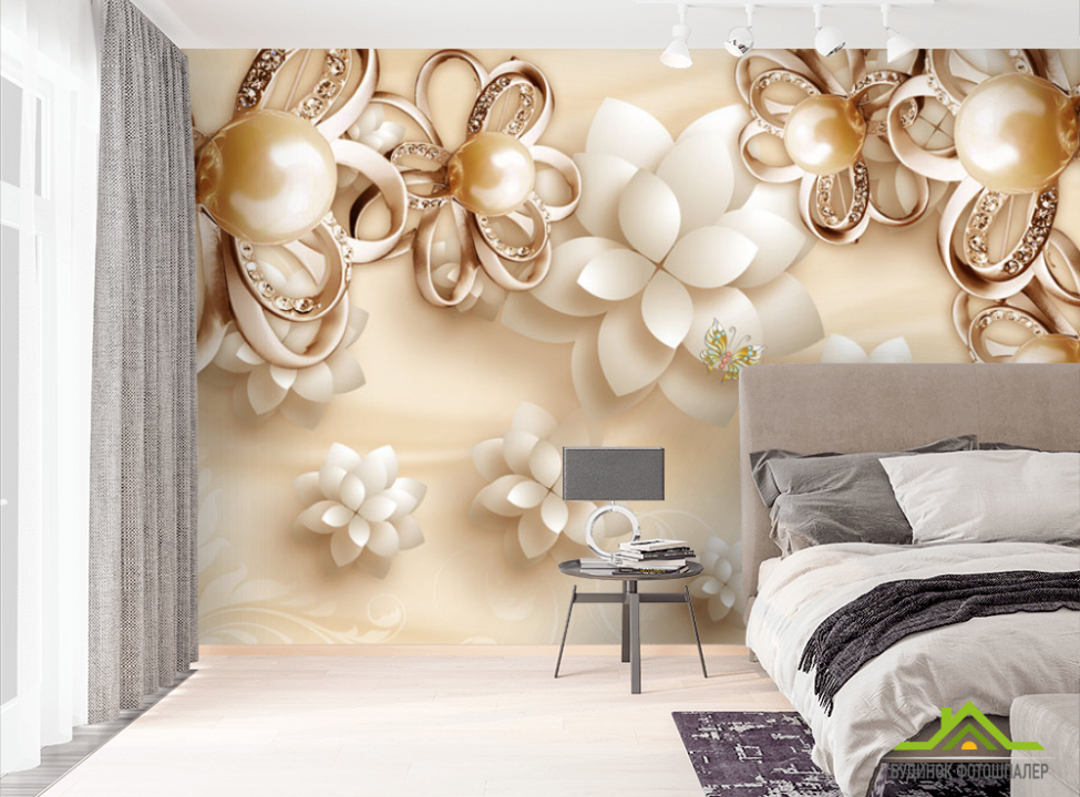 выбрать Фотошпалери Золоті брошки 3д Фотошпалери 3Д на стіну