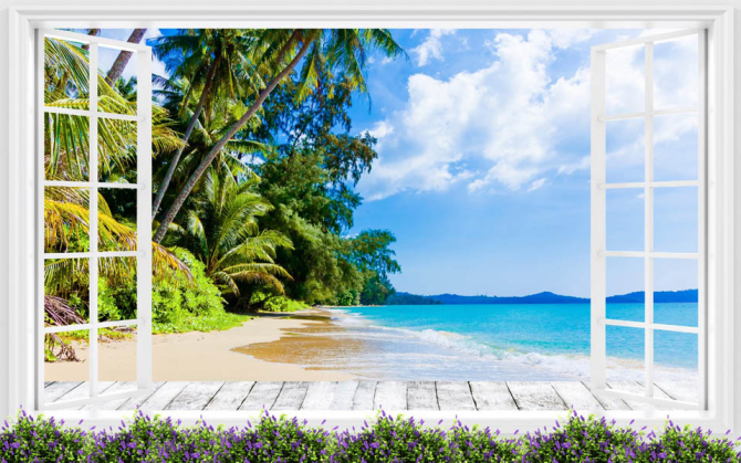 Фотообои Окно в море