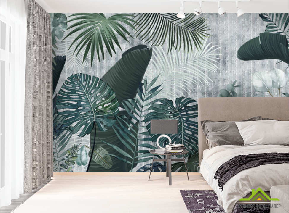 выбрать Фотошпалери асорті тропічних листя Фотошпалери тропічні листя на стіну