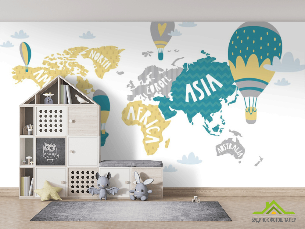 Фотообои Карта детская