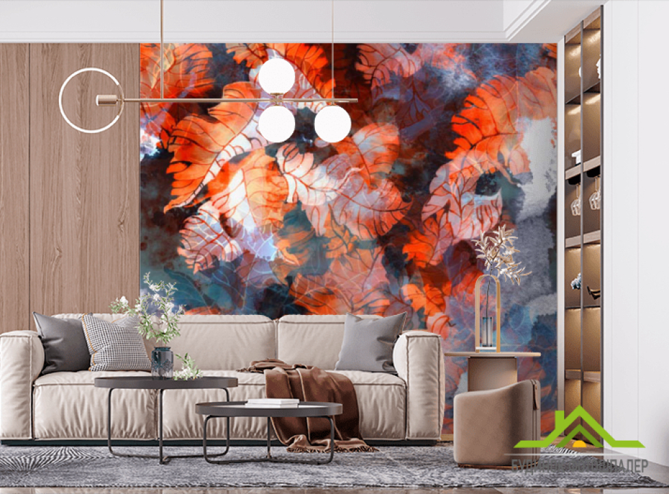 выбрать Фотообои листья с потолка Фотообои разные на стену