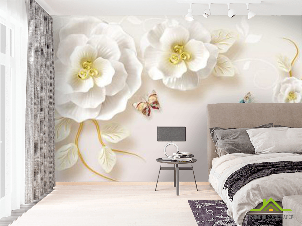 Фотошпалери Квіти і метелики