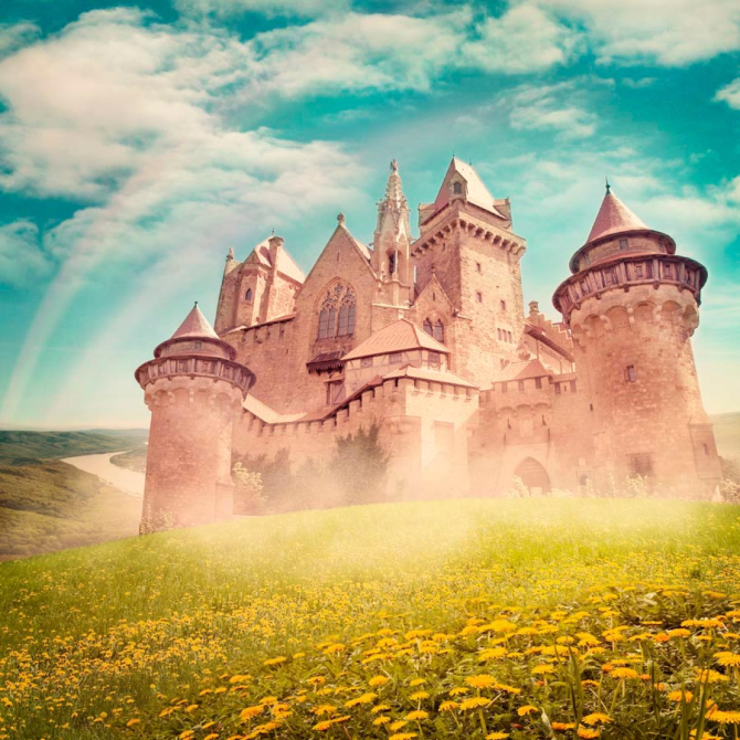 Фотошпалери Замок посеред поля