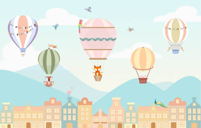 Фотообои воздушные шары