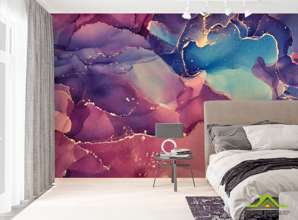 выбрать Фотошпалери Яскравий фіолетовий флюїд Фотошпалери Fluid art на стіну