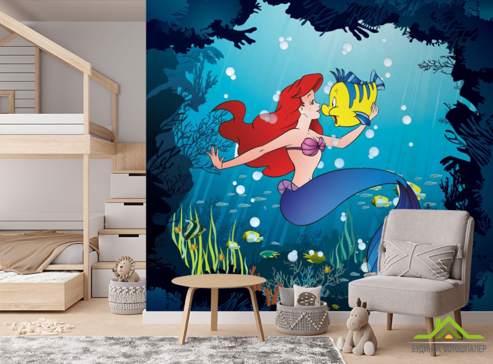 выбрать Фотошпалери Русалка і рибка Фотошпалери Русалонька на стіну