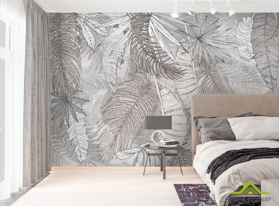 выбрать Фотошпалери Векторні листя Фотошпалери тропічні листя на стіну