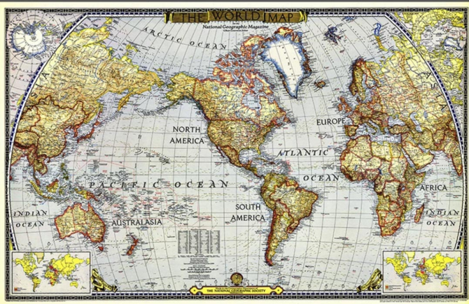 Фотообои Винтажная карта