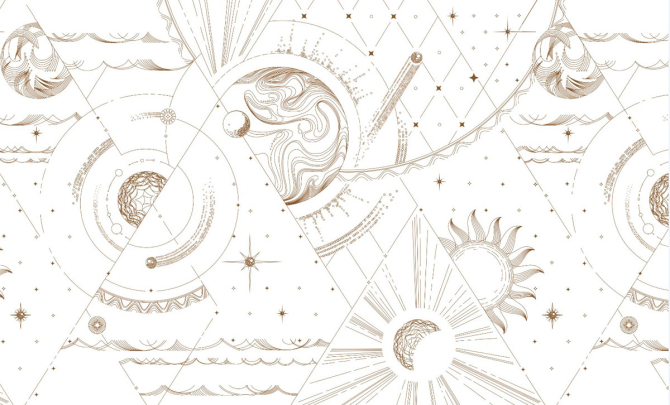 Фотошпалери Східний візерунок в стилі line art