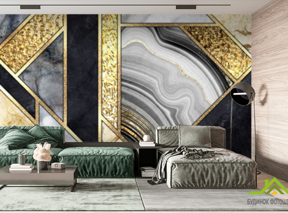 выбрать Фотообои мрамор чб с золотом Фотообои с золочением на стену