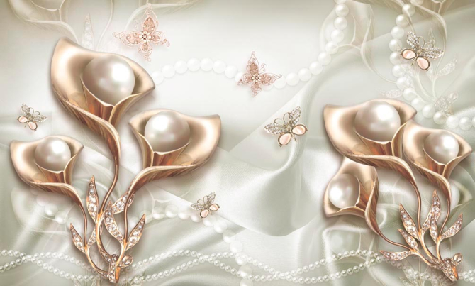 Фотошпалери Абстрактні квіти 3d