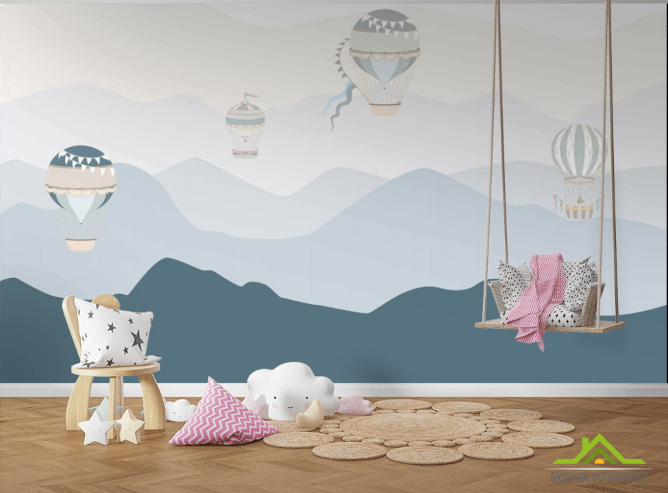 выбрать Фотообои Горы и воздушные шары Фотообои Little kids на стену