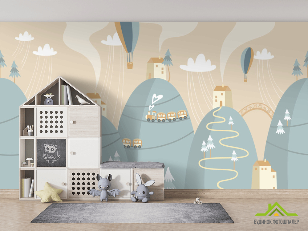 Дитячі фотошпалери будиночки