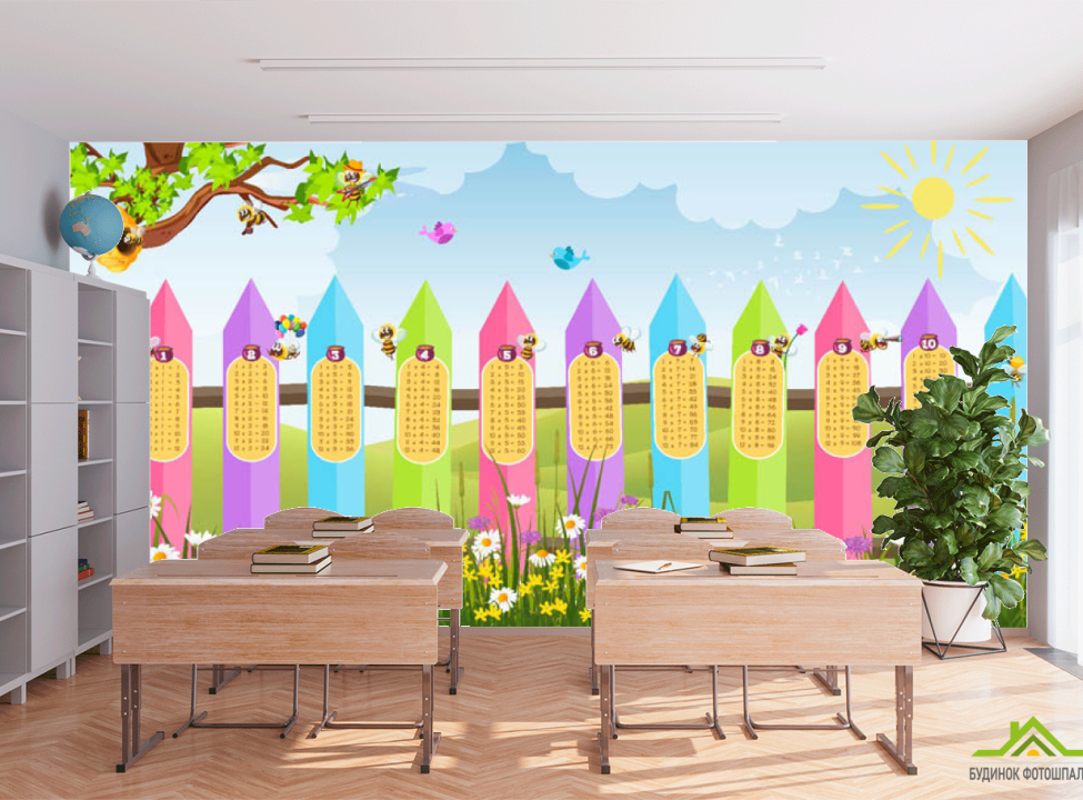 выбрать Фотошпалери Таблиця множення 1-10 Фотошпалери для школи на стіну