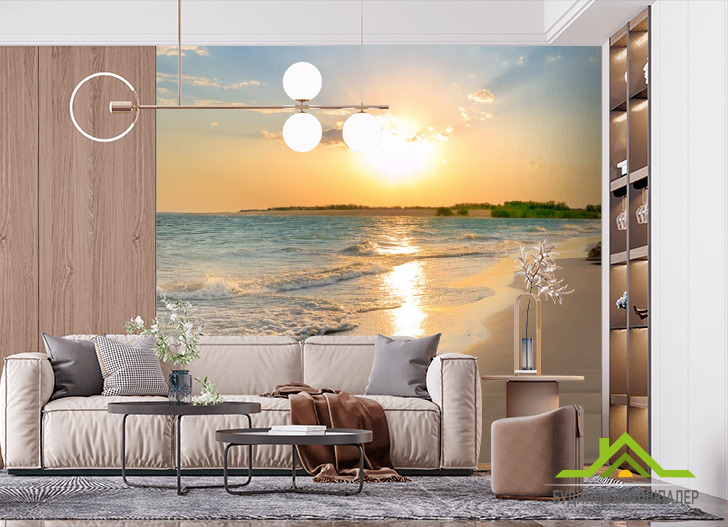 Фотошпалери сонце над морем