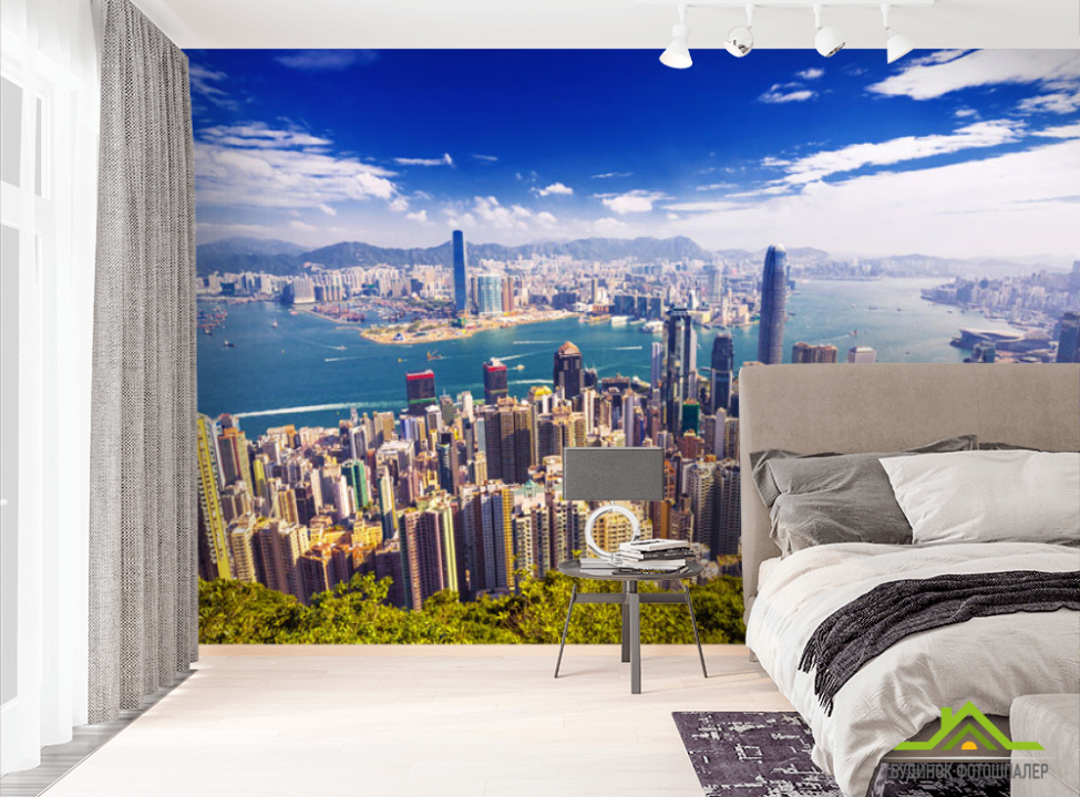 выбрать Фотошпалери Вид зверху на мегаполіс  на стіну