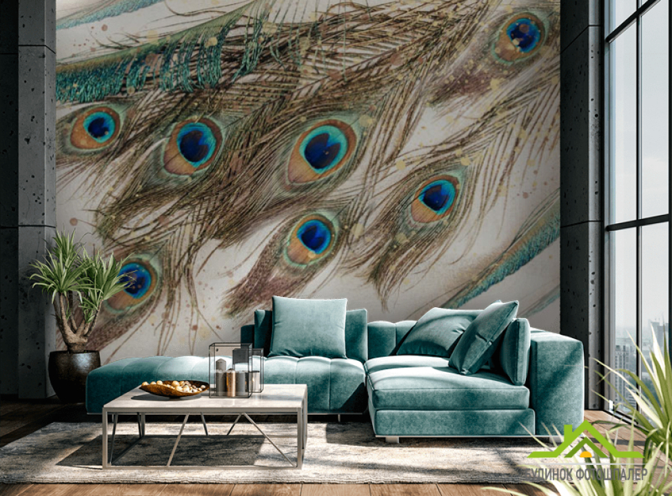 выбрать Фотошпалери Пір'я павича Фотошпалери пір'я на стіну