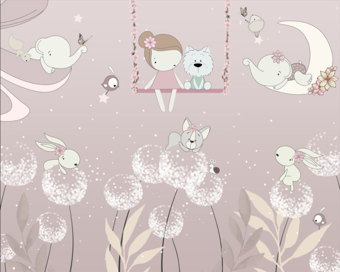 Фотошпалери для дитячої, кульбаби