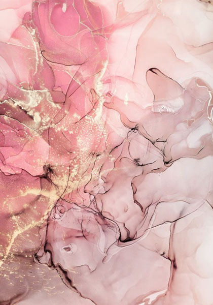 Фотошпалери Рожевий флюїд з золотом
