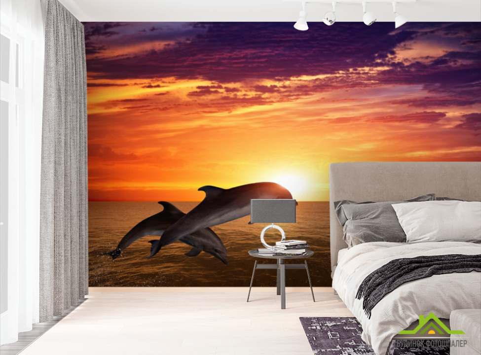 выбрать Фотообои Дельфины, море и закат Фотообои Море на стену