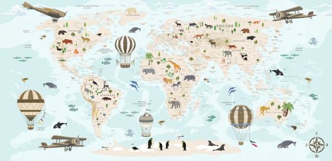 Шпалери в дитячу Карта