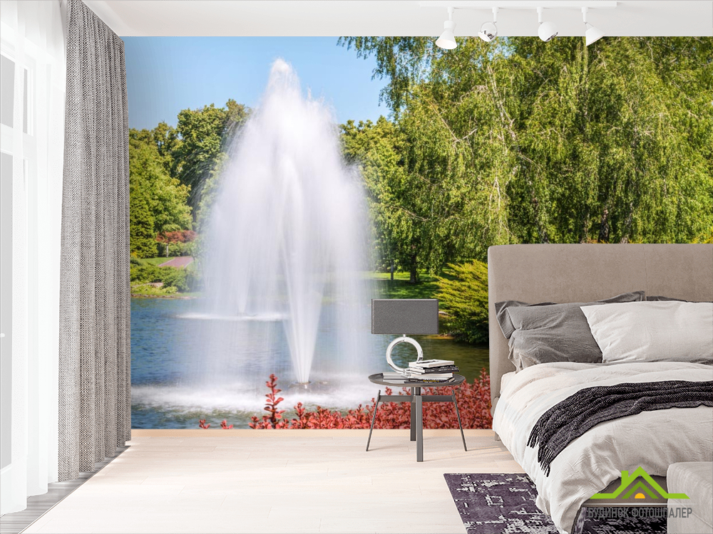 Фотообои фонтан в парке