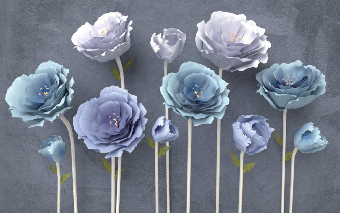 Фотообои Синие красивые цветы