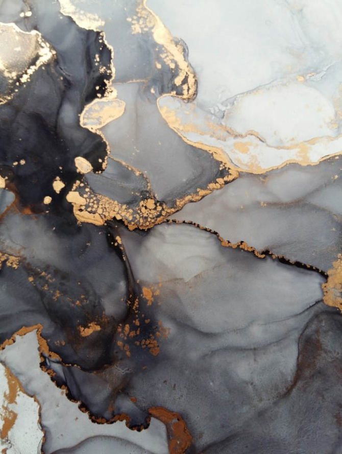 Фотошпалери Флюїд чб з золотом