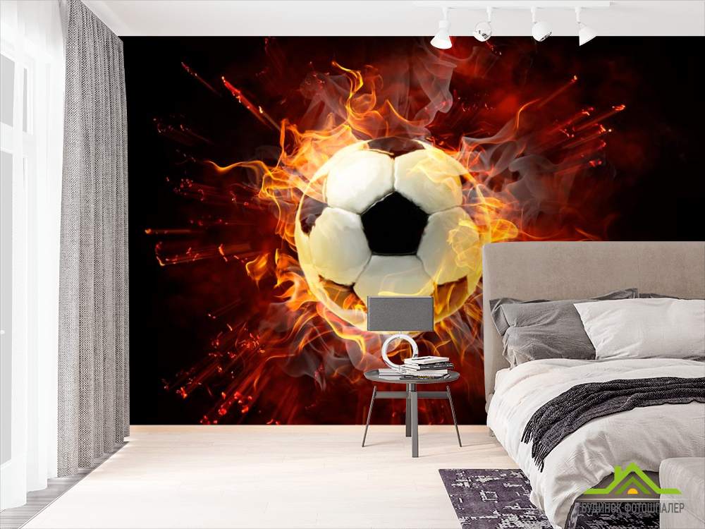 Фотообои Мяч в огне