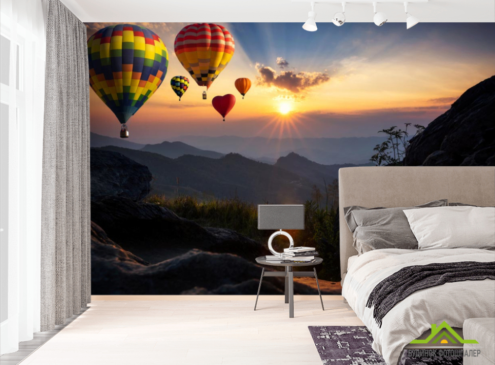 выбрать Фотообои воздушные шары сердечки Фотообои Природа на стену