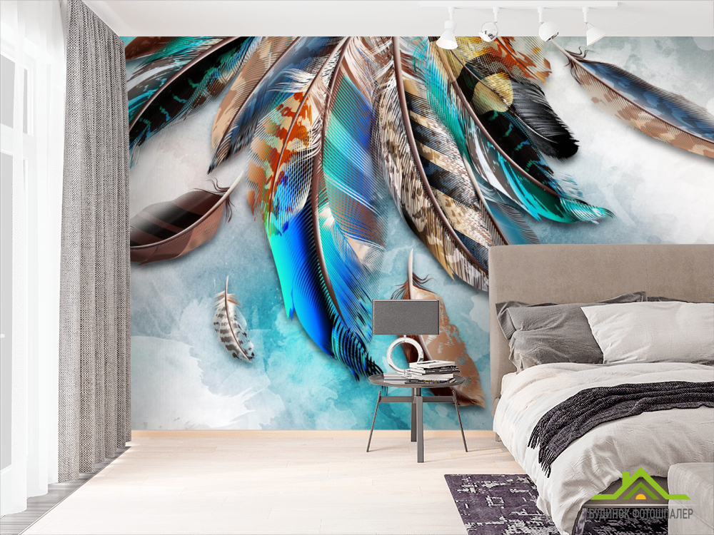 Фотошпалери Кольорові пір'я