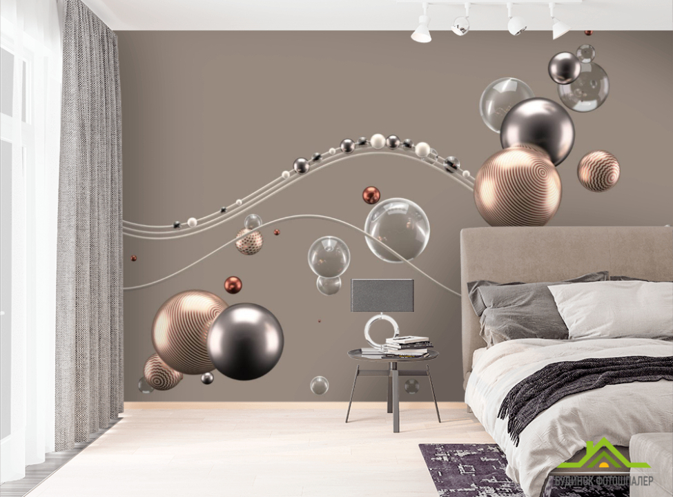 выбрать Фотошпалери Золоті кулі 3д Фотошпалери 3Д на стіну