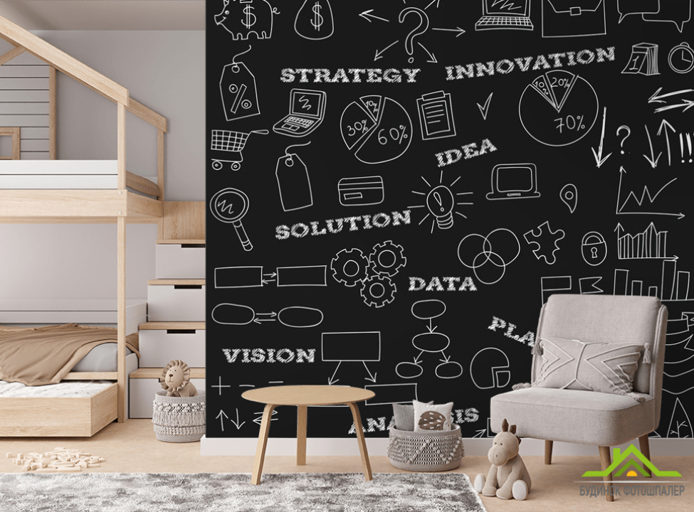 выбрать Фотошпалери Шкільна дошка Фотообої для підлітка на стіну