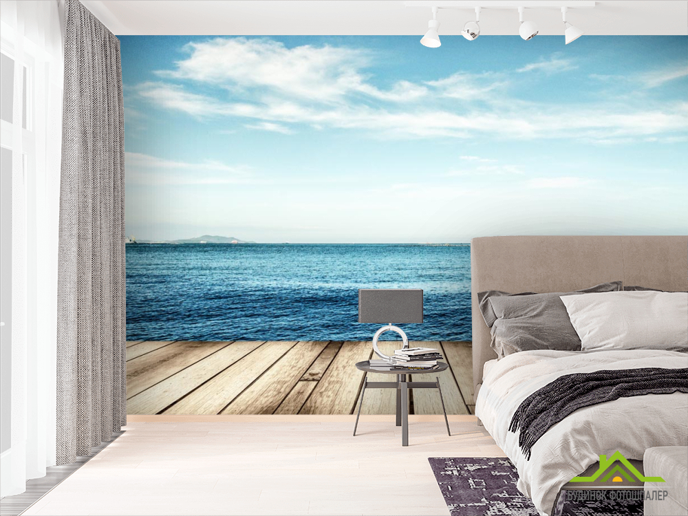 Фотообои Деревянный берег моря
