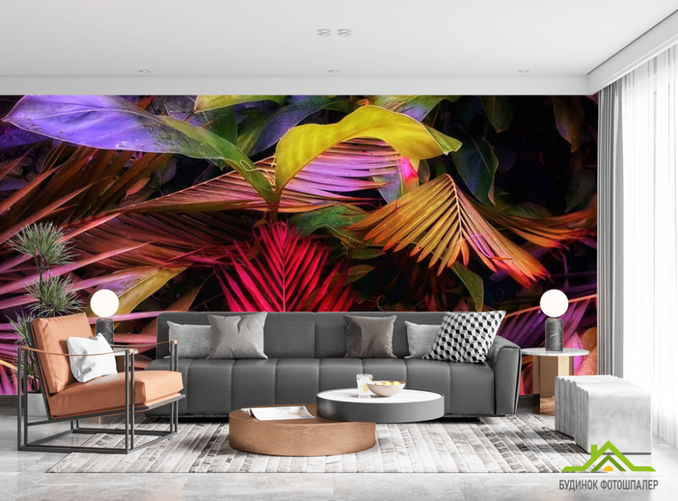 выбрать Фотообои Яркие листья Фотообои тропические листья на стену